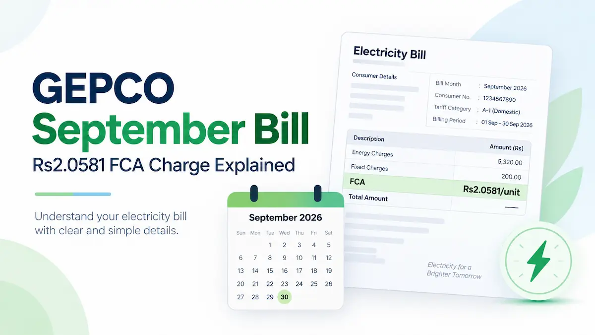 GEPCO September Bill Rs2.0581 FCA Charge Explained